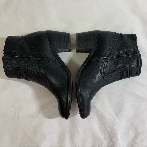 Arturo Chiang Black Leather Boots chunky heel, block heel, zipper, western, 6 - Picture 16 of 16